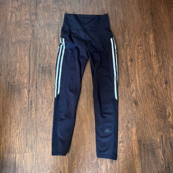 adidas Pants - Adidas high waist three stripes leggings black size S